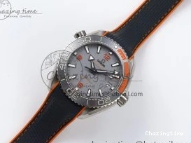 0311 Comfortable Planet Ocean 43.5mm SS VSF 1:1 Best Edition Black Orange Bezel Gray Dial on Nylon Strap A8900 Super Clone V 7730